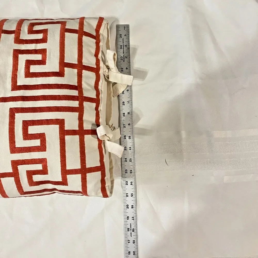 Biltmore Decorative Pillow Embroidered Textured Geometric Design Throw Pillow
